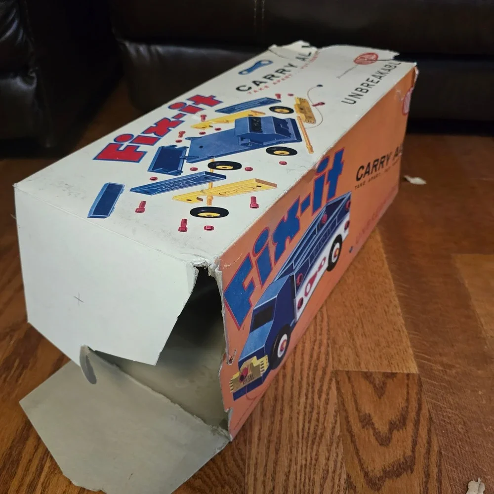 Vintage Ideal Fix-It Carry-All Truck‎ Yellow Red Polyethylene Toy 1950s 1960s